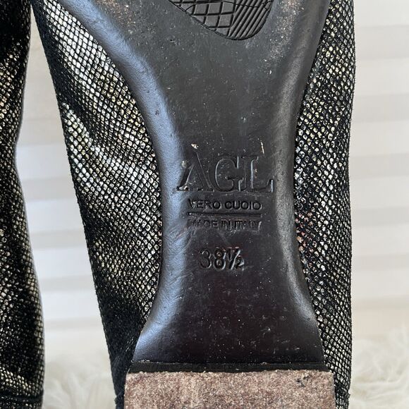 AGL Attilio Giusti Leombruni Monika Cap toe Ballet flat, gold/black, size US 8.5 - Picture 8 of 8